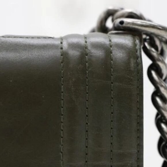 Chanel Green Leather Medium Boy Reverso Bag - Picture 4 of 14